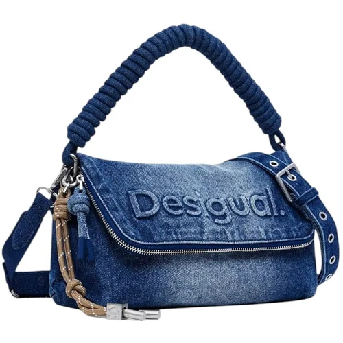 Desigual Torbe BAG_HALF LOGO DENIM VENECIA 3.0 25SAXD23 Modra