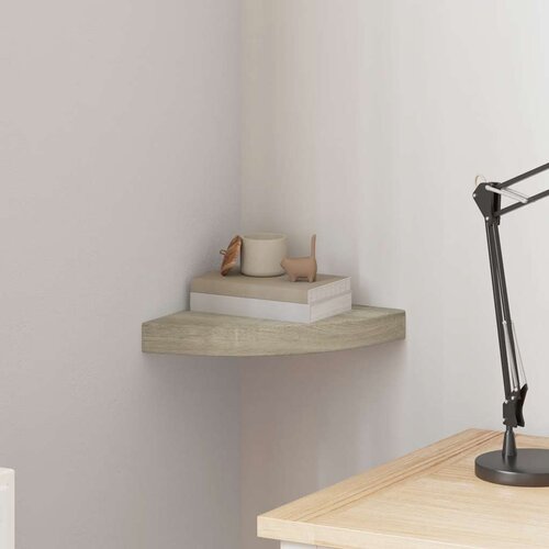  Plutajuća kutna polica boja hrasta 25 x 25 x 3,8 cm MDF Cene