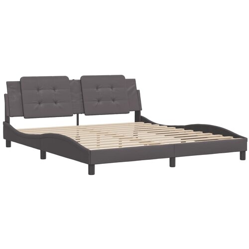 vidaXL posteljni okvir z vzglavjem siv 180x200 cm umetno usnje, (21111715) Cene