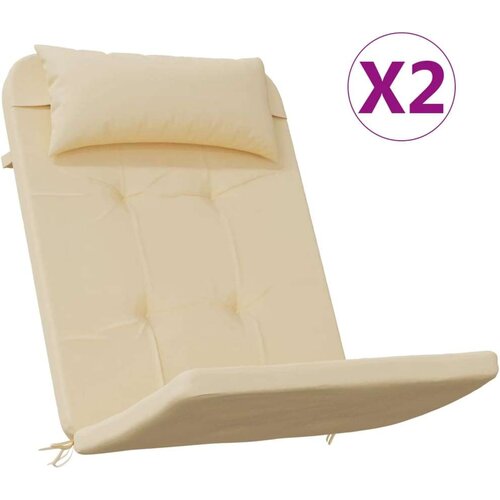 VidaXL Jastuci za stolicu Adirondack 2 kom bež od tkanine Oxford Slike