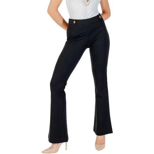 Guess Hlače MAELICE BUTTONS FLARE PANT W5YB0I KCMU2 Črna Cene