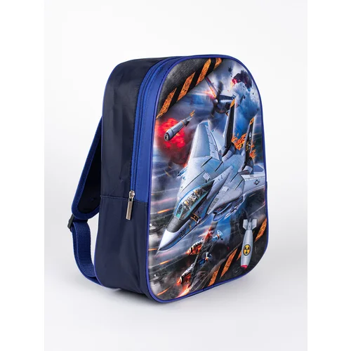 Shelvt Blue backpack for a boy with a spaceship