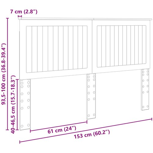  Uzglavlje s uzglavljem Bijelo 150 cm Konstruirano drvo Slike