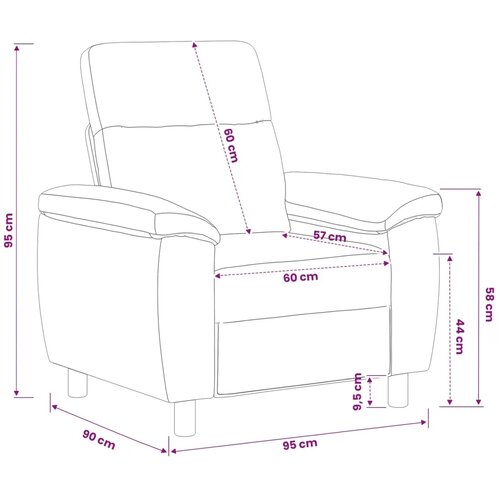 SOFA Svjetlosiva 95 x 90 x 95 cm Tkanina - Svjetlosiva 60 cm Slike
