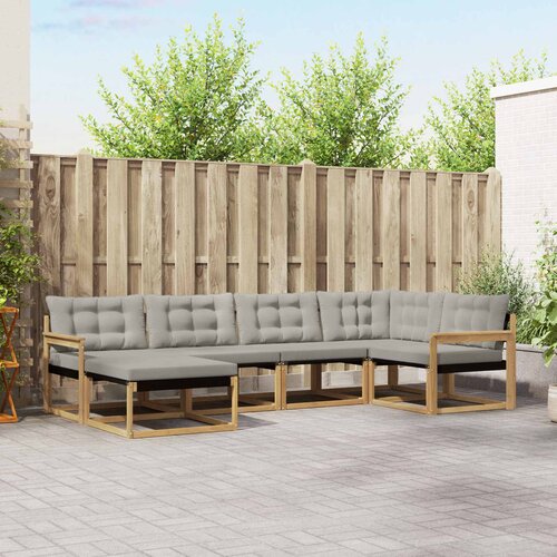  Set vanjskih sofa 6 kom. Bijela i svjetlosiva 327 x 168,5 x 73 cm Cene