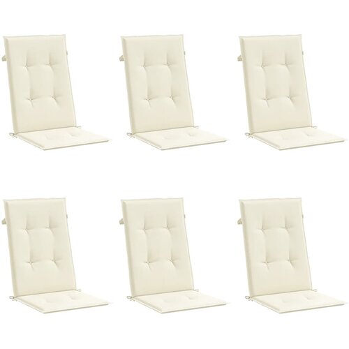  Jastuci za vrtne stolice 6 kom krem 120 x 50 x 3 cm od tkanine Slike