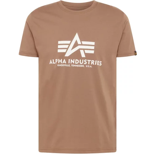 Alpha Industries Pamučna majica za muškarce, boja: bež, s tiskom