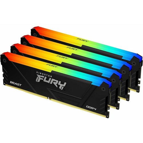 Kingston DIMM DDR4 128GB (4x32GB kit) 3200MT/s KF432C16BB2AK4/128 Fury Beast RGB Black XMP Cene