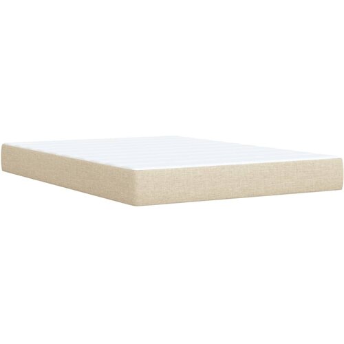  Krevet s oprugama i madracem krem 160x200 cm od tkanine Slike