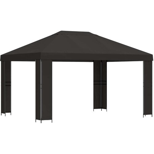 vidaXL Paviljon 4 &times; 3 m Antracit Poliester in jeklo 190, (5000219016) Cene