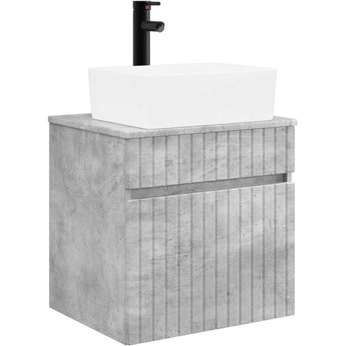 vidaXL Lavabo - Umivaonik s policom za zid Betonska siva 49 x 41 x 63 cm - Betonska siva Cijene