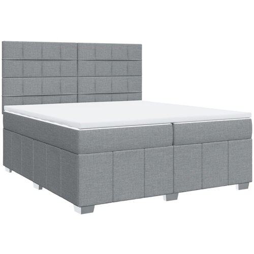 Maison Chic Box spring postelja - Vzmetna postelja z vzmetnico svetlo siva 200x200 cm blago SL24155, (21891037) Cene