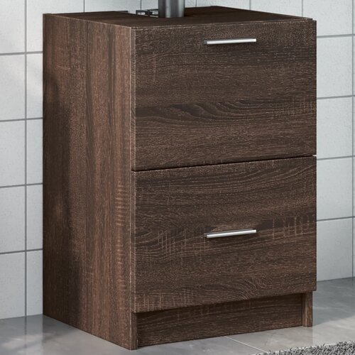 The Living Store Omarica za umivalnik rjavi hrast 40x37x59 cm inženirski les - Omarica Za Umivalnik, (21436821) Cene