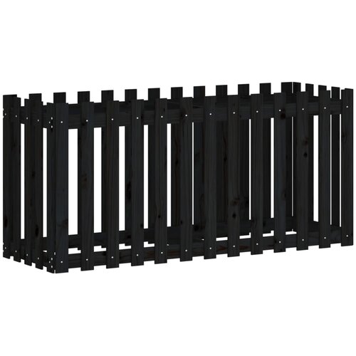  Povi&amp;scaron;ena vrtna gredica crna 150 x 50 x 70 cm masivna borovina Slike