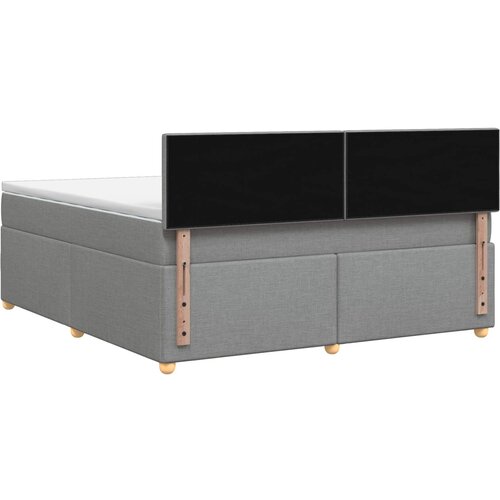  Boxspring krevet s madracem Svjetlosiva 140 x 200 cm Tkanina Slike