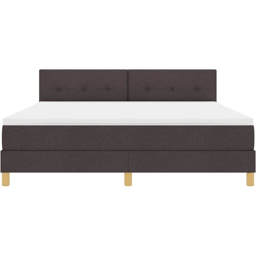  LED Box Spring Krevet Tamno smeđa 180 x 200 cm tkanina Slike