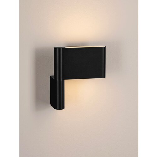 Nova Luce Mat črna aluminijasta LED stenska svetilka z upogljivo konstrukcijo Flusso &amp;ndash; Slike