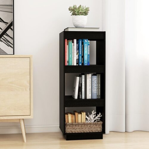 The Living Store Knjižna omara za razdelitev prostora črna 40x35x103 cm borovina - Knjižna Omara, (21436408) Cene