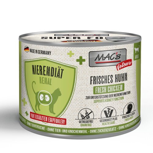  Ekonomično pakiranje MAC&amp;#039;s Cat Vetcare bubrežna dijeta 24 x 200 g - Piletina Slike