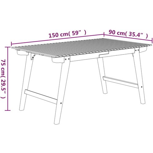  Vrtni stol 150x90x75 cm od masivnog bagremovog drva Slike