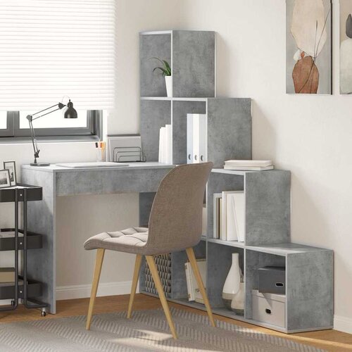  Kutni stol s policom Betonski sivi 101,5 x 149,5 x 149,5 cm Cene