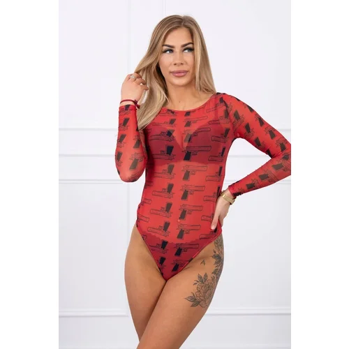 Kesi Red body blouse with pistols