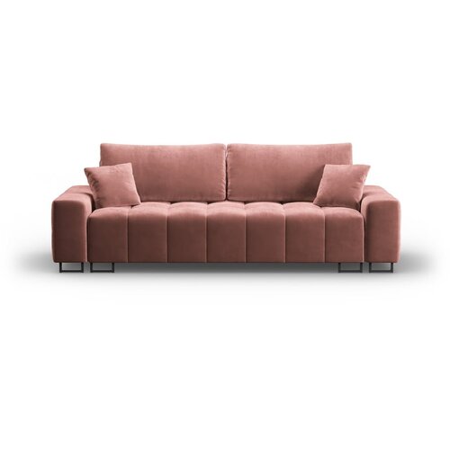 Cosmopolitan Design Rožnata žametna raztegljiva sedežna garnitura s prostorom za shranjevanje 250 cm Wicklow &amp;ndash; Slike