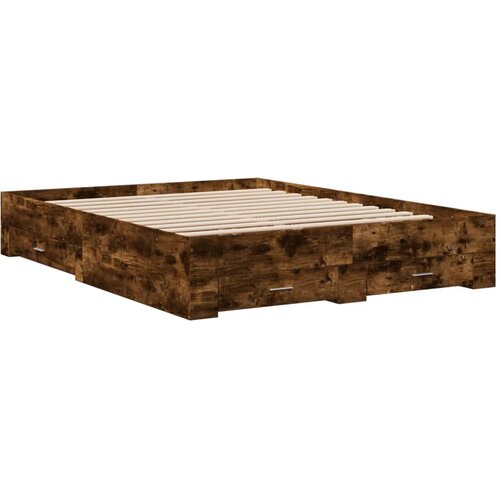 vidaXL Okvir kreveta s ladicama boja hrasta 160 x 200 cm drveni Cijene