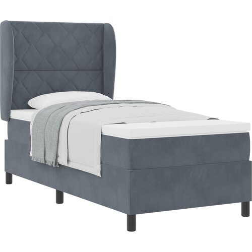vidaXL Box Spring Krevet s Madracem Tamnosivi 100x200 cm Baršun Cijene
