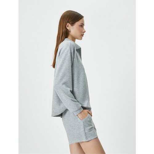 Koton Polo Neck Sweatshirt Viscose Long Sleeve Comfortable Fit Slike