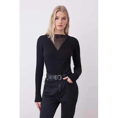 TRENDYOLMILLA ženski duks Twoaw26Kz00229, Crna-Crna Cene