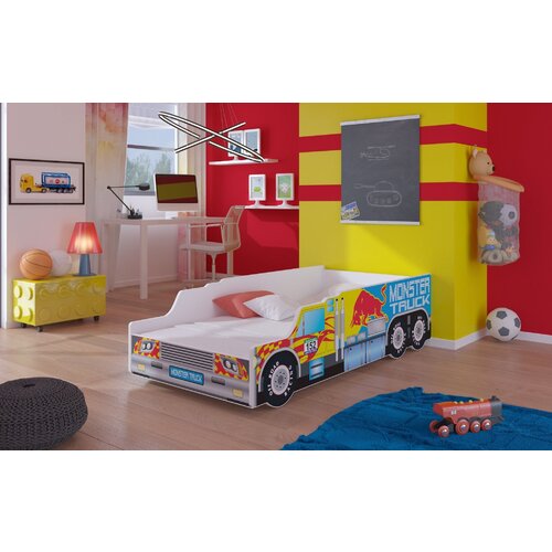 ADRK Otroka postelja z vzmetnico MONSTER TRUCK 160x80 cm Slike