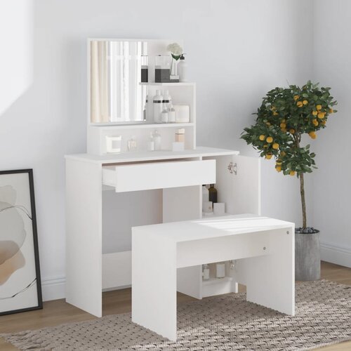 The Living Store Toaletna mizica komplet bele barve 86,5x35x136 cm - Komplet Toaletnih Mizic, (21837168) Slike