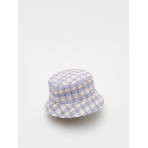 Reserved - Karirast klobuček bucket hat - Bela Cene
