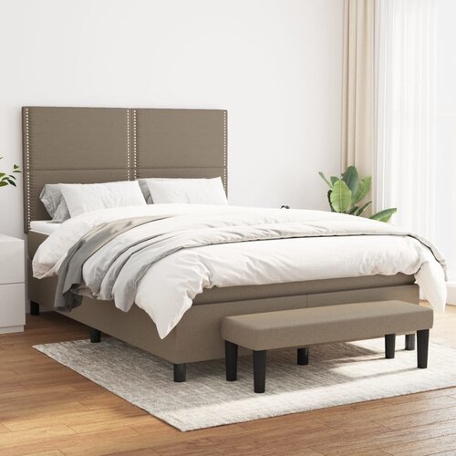 The Living Store Box spring postelja z vzmetnico taupe 140x200 cm blago - Box Spring Postelja, (21511998) Slike