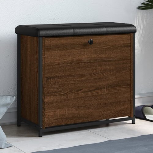 VidaXL Klupa za cipele s preklopnom ladicom boja hrasta 62x32x56 cm Slike