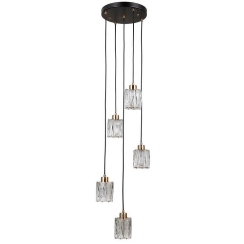 ITALUX PND-40813-5R-BK-HBR - Luster na sajli TORNO 5xE14/40W/230V crna/zlatna Cene