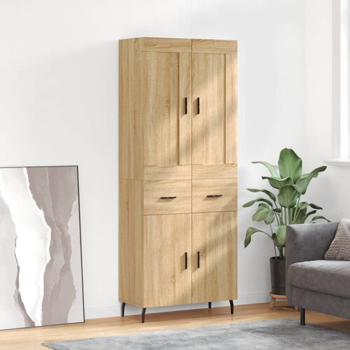 vidaXL Visoka komoda sonoma hrast 69,5x34x180 cm inženirski les Cene