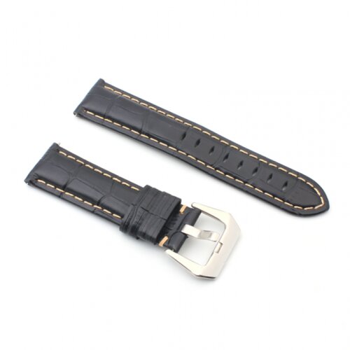 narukvica elegant relief kozna za smart watch 22mm crna Slike