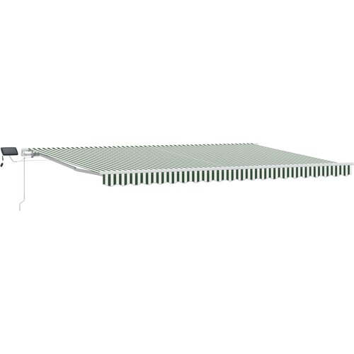  Ročna Retraktivna Tenda z LED Zelena in bela 500x350 cm, (22146074) Cene