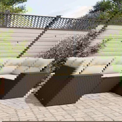  6-dijelni set vrtnih sofa od poliratana s jastucima smeđi Cijene