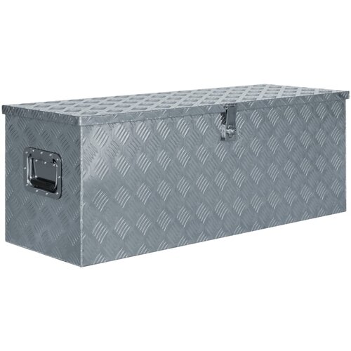 vidaXL Skrinja iz aluminija 110,5 x 38,5 x 40 cm srebrne barve Cene