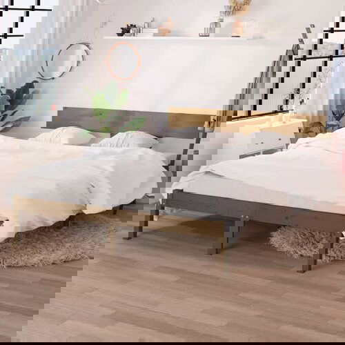 The Living Store Posteljni okvir medeno rjav iz trdne borovine 120x200 cm - Posteljni Okvir, (21525970) Slike
