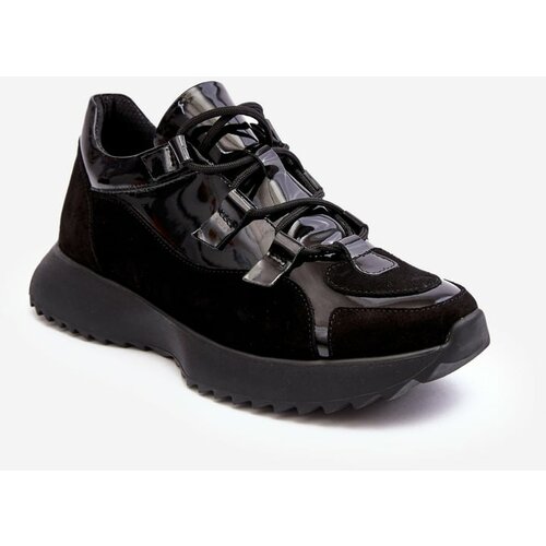 Kesi Patented women's leather sports shoes M01/2 Zazoo Black Slike