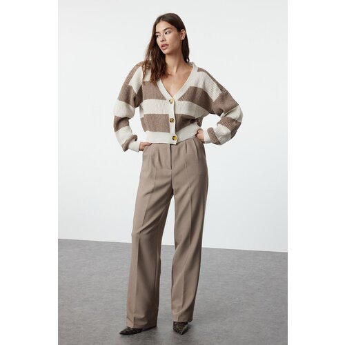 Trendyol Mink V-Neck Color Blocked Knitwear Cardigan Cijene