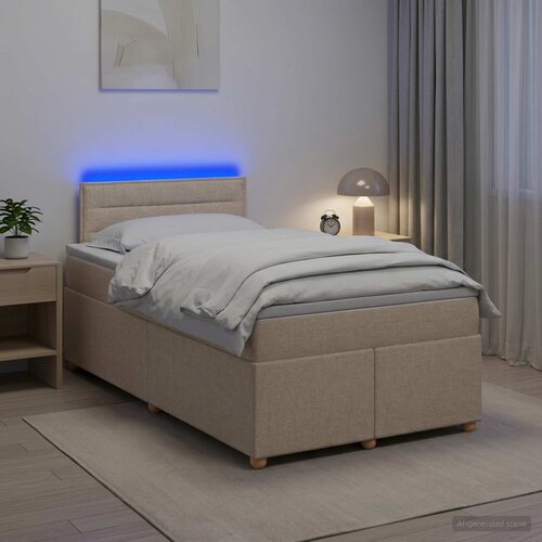  Boxspring krevet s madracem Krem 120 x 200 cm Tkanina Cene