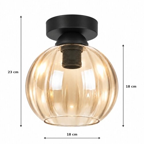 Brilagi LED stropna svetiljka R GLASS 1xE27/60W/230V prečnik 18 cm crna/zadimljeno bež Slike