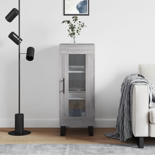 The Living Store Komoda siva sonoma 34,5x34x90 cm inženirski les - Komoda, (21662255) Slike