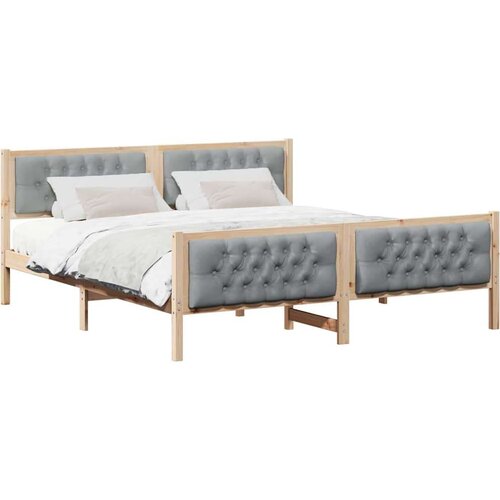  Okvir za krevet Svijetlo siva 160 x 200 cm tkanina Slike