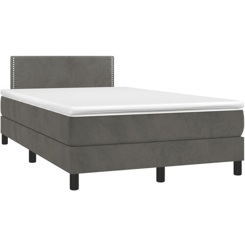 VidaXL Krevet box spring s madracem LED tamnosivi 120 x 190 cm bar&amp;scaron;un Slike